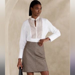 SOLD OUT Banana Republic Josefa Tuxedo Shirt White S